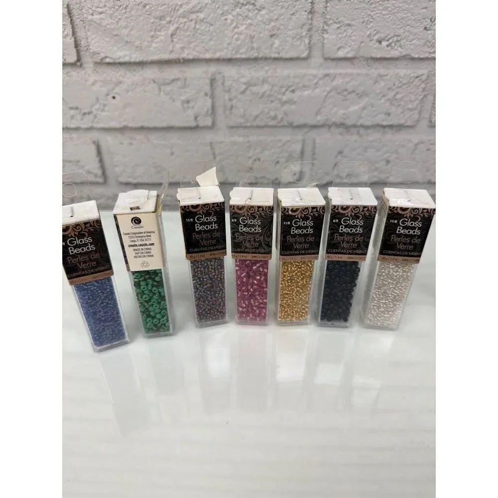 Glass Beads Faux Pearls Slit Rings Craft Lot